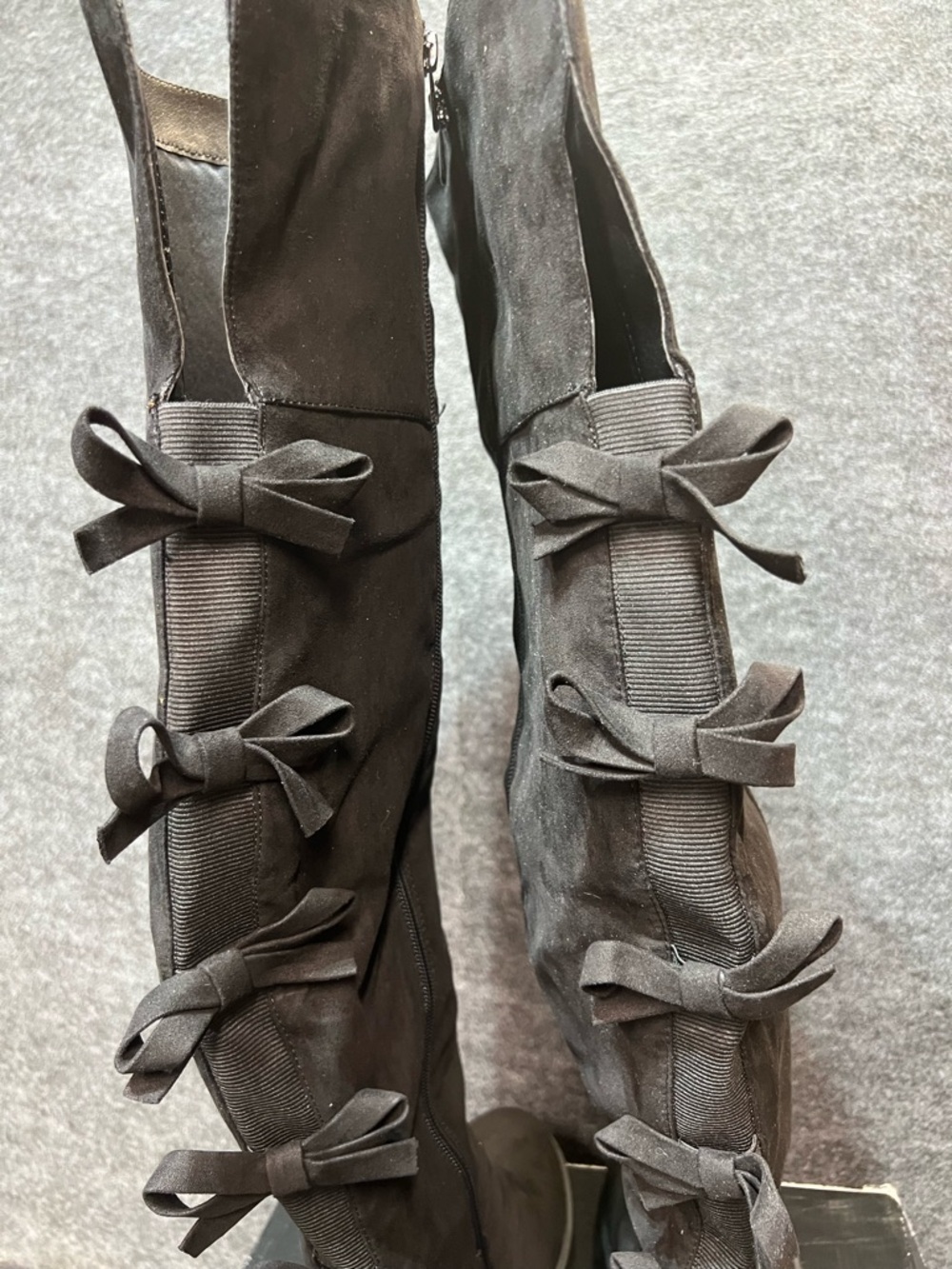 Torrid Bow Back OTK Boot - Faux Suede Black Size 9.5 WW - Picture 6 of 11